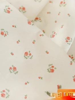 Japoneză și coreeană Tesatura Florale Mici a Crescut de Bumbac lucrate Manual DIY Pânză de Îmbrăcăminte Jacquard Tesatura imprimata Imagine 1
