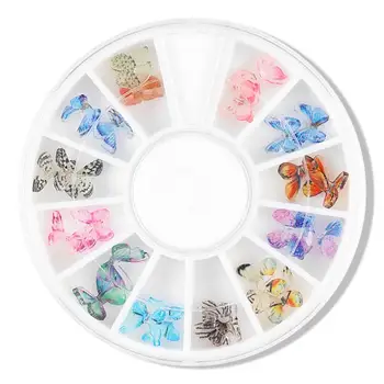 Kapmore Fluture Colorat de Unghii Farmec Moda Acril 3D Decorare Unghii Fluture pe Unghii Decor pentru Femei Accesorii Fete Imagine 1