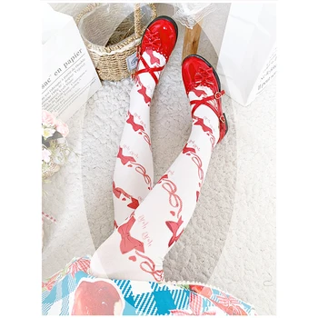 Lolita sosete femei vara și toamna șosete catifea print șosete până la genunchi Lolita Japoneze ciorapi Imagine 1