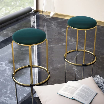 Lumina de lux placat cu aur de familie scaun rotund scaun moale care pot fi stivuite de stocare rotund scaun de masa scaun de moda machiaj scaun Imagine 1