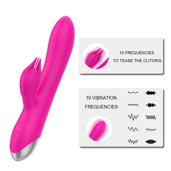 Masturbari sex feminin G-spot Rabbit Vibrator 2 Motoare 10 Viteze Jucărie Sexuală pentru Femei Chargable Dildo Vibrator pentru Stimularea Clitorisului Imagine 1