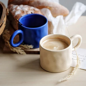 Micul dejun Ceașcă de Cafea 450ml Lapte Cani Ceramice Scurt Rezumat Design Manual de Ovăz, Cacao Desert Cana Cadou Rafinat pentru Cupa Prieten Imagine 1