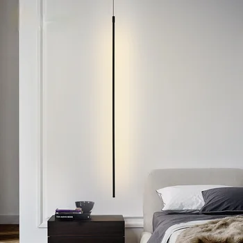 Minimalist Linie Pandantiv Lampă cu LED-uri Moderne Lumini Pandantiv Hanglamp pentru Camera de zi Dormitor Corpuri de iluminat Geometrie Lampa Decor Acasă Imagine 1