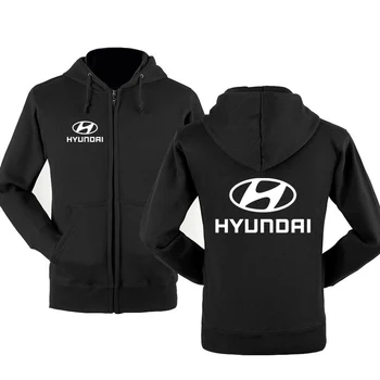 Moda Hanorace Barbati Hyundai Motor Masina Logo-ul de Imprimare Casual Hip Hop Harajuku Maneca Lunga cu Gluga Hanorac Mens Jacheta cu fermoar Hoody Imagine 1
