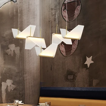 Moderne de Lux Cupru Pandantiv cu LED-uri Lumina Acrilic Creative Bar cafenea Deco Lampă de Agățat Restaurant Designer Showroom corp de Iluminat Imagine 1