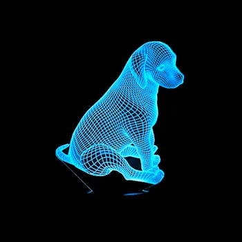 Noutatea Câine 3D Lampa USB cu LED-uri 3D Lumini de Noapte În 7 Culori de la Distanță Comutator Tactil 3D Birou Lampă de Masă Câine Echipa de Salvare 3D Lampa Cadou Imagine 1