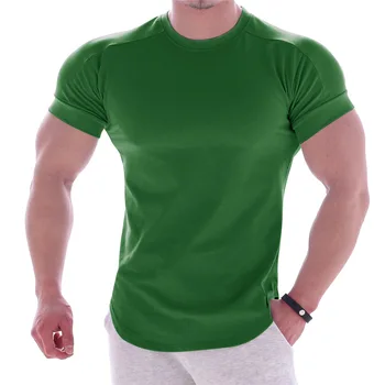 Nouă Bărbați T-shirt cu Maneci Scurte Musculare Fitness Casual Hip-Hop-Top de Bumbac de Vară de Moda de Bază T-shirt Imagine 1