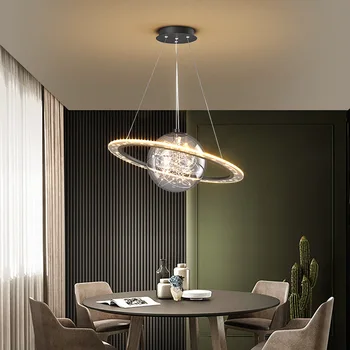 Personalitate creatoare LED Bar-Restaurant Candelabru Simplu Stil Post-modern acrilice Camera de zi Acasă Înstelat Candelabru de Sticlă Imagine 1