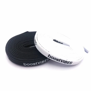 Plat Alb Negru Imprimat BoostVIBES Șireturile Imprimarea Pe Două Fețe Scrisoare De Șireturi Pentru Sport Baschet Pantofi De Panza Imagine 1
