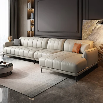 Pur Nordic Italian de lux, tehnologie pânză canapea living mic apartament de trei minimalist modern, canapea tesatura Imagine 1
