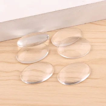 reidgaller 50pcs diy flatback transparent clar ovale 18x25mm cabochon cupolă de sticlă de luare de bijuterii accesorii Imagine 1