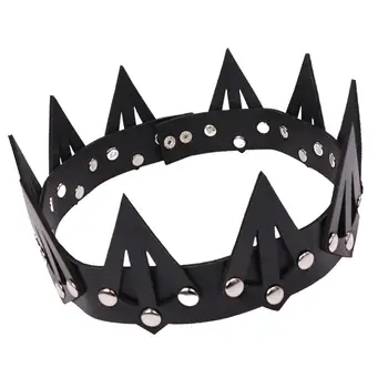 royal Crown Diadema Retro Stil Caciula Neagra Decorative pentru Printesa Decoratiuni Ziua de nastere Imagine 1