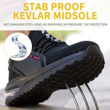 Siguranță Pantofi pentru Bărbați Respirabil, Confortabil de Șoc-dovada Cizme de Lucru de sex Masculin Steel Toe Indestructibil de Construcție de Securitate Adidași Imagine 1