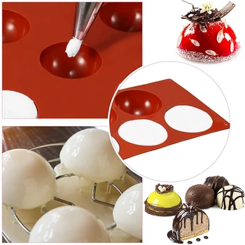Silicon Jumătate de Sferă, Cerc 6/5/15Cavity DIY Mucegai pentru Ciocolata Brioșă Cupcake Desert Bakeware Bucătărie, Bicarbonat de Instrumente Decorative Imagine 1