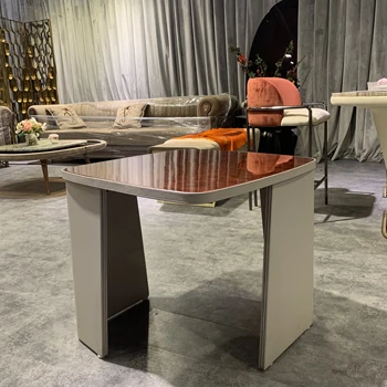 Un design Modern Italian de lux mobilier masa din colt forma patrata partea de masă de masă de cafea living de lux pentru camera live Imagine 1