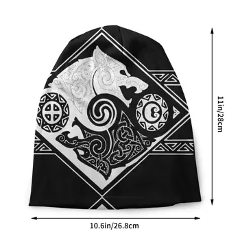 Viking Nordic Mithology Capota Pălării Goth în aer liber Chelioși Căciuli Hat pentru Barbati Femei Tricotate Pălărie de Vară Cald cu Dublă utilizare Unisex Capace Imagine 1