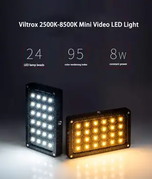 Viltrox RB08 Bi-color 2500K-8500K Video Mini LED Portabil Umple de Lumină Built-in Baterie de Telefon aparat de Fotografiat de Fotografiere Studio Imagine 1