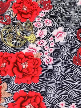 Vintage Topuri Femeile 2022 Rosu Imprimeu Floral Mozaic Scurt Puff Maneca Gol Afară De O Gâtului Vară De Moda Casual, De Seara Party Club Imagine 1
