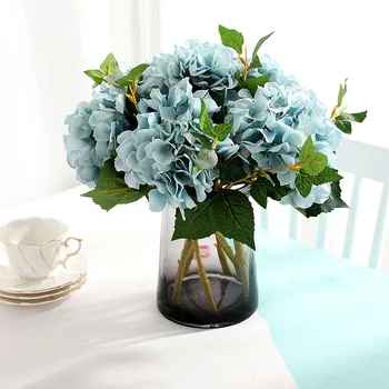 Viu Flori Artificiale Real Atingere de Mătase Mare Floare Hortensie Mireasa Buchet de Nunta de Decorare Acasă Desktop DIY Ambarcațiuni Florale Imagine 1