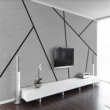 xuesu Personalizate 3D tapet modern, minimalist, linii geometrice de ciment de culoare canapea fundal 8D perete impermeabil care acoperă Imagine 1