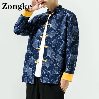 Zongke Stil Chinezesc Sacou Casual Barbati Haine Stil coreean Mens Jacheta Haina Streetwear 5XL 2022 Primăvară Noi Sosiri Imagine 1