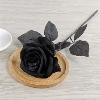 10buc Faux Crescut Veșnică de Simulare Mare de Relastic Negru Ornament de Flori pentru Acasă Decorare Nunta de interior Imagine 2
