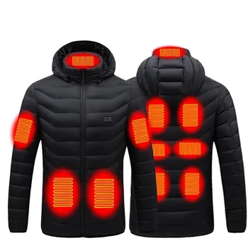 11 Zone Încălzite Jacheta USB Bărbați Femei de Iarnă în aer liber Încălzire Electrică Jachete Calde Sport Termică Strat de Îmbrăcăminte Incalzite Vesta Imagine 2