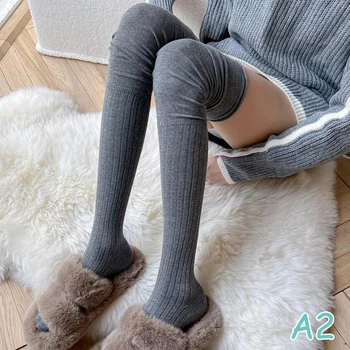 1Pair Femei Toamna Și Iarna Ciorapi Mare Coapsei Ciorapi Japoneze Despicare Peste Genunchi Șosete groase de Iarna Ciorapi Ciorapi Noi Imagine 2