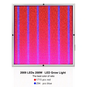 2 buc/lot 200W Led-uri Cresc Lampă de Panou 2009 Led-uri în Creștere Lampa pentru Sistemele Hidroponice Acvariu Planta cu Flori Floare Imagine 2