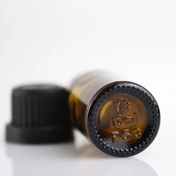 200pcs 10ml Mini Flacon din Sticlă brună cu Orificiu Reductor & Negru Capac 1/3 Dram Mici Esențial Sticla Imagine 2
