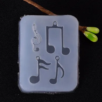 200pcs Notă Muzicală Pandantiv Mucegai Silicon de Rășină Bijuterii Tort Fondant DIY matrițe Imagine 2