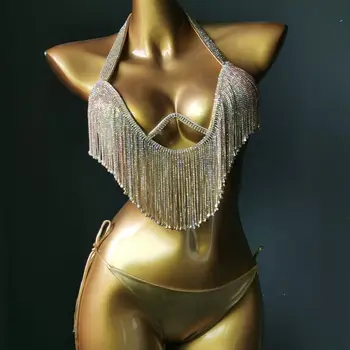 2023 Venus, Vacanta, Diamant Ciucuri Set de Bikini Costume de baie Stras costum de Baie Bling Pietre de Cristal Costum de Baie bikini Imagine 2