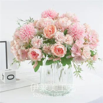 32cm Mătase Bujor Buchet de Trandafiri Artificiale Flori, Decorațiuni interioare, Accesorii Nunta Petrecere Album Fals Plante Diy Pompoane Imagine 2