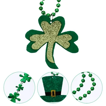 4 Buc Unic Delicat Adorabil Creative Shamrock Lanț de Gât Irlanda Festivalul Decor Verde Colier lui Patrick Imagine 2