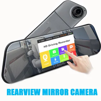 5 Inch IPS Ecran Tactil Oglinda Video Auto DVR Recorder E5 Dual Lentilă de Conducere Recorder Camera cu Unghi Larg de Viziune de Noapte Dash Cam Imagine 2