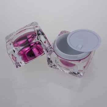 50pcs en-gros 30ml Roz de cristal pătrat gol borcane cu capac , roz gol 30ml pătrat borcan cu capac ,30 ml pătrat borcane en-gros Imagine 2