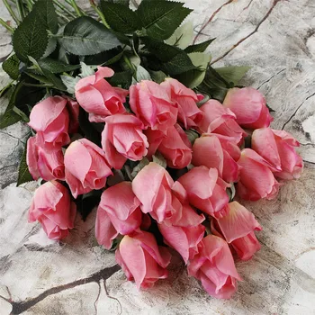 9pcs/lot 8 culori de trandafir Proaspete Flori Artificiale Atingere Real a crescut FlowersHome decoratiuni pentru DIY Petrecere de Nunta sau Ziua de nastere 45cm Imagine 2