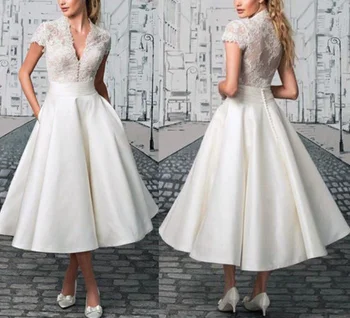 Alb Dantelă simplu V-gât lung și Mediu secțiunea Formale rochie de petrecere retro Elegant Halat de serată 2021 rochie Nouă Imagine 2