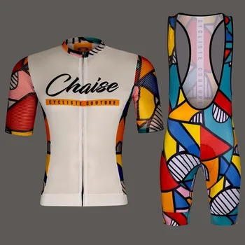 Ciclistă Couture 2021 Noi Chaise Bike Set de Vara pentru Bărbați Ciclism Jersey Bib Shorts 9D Pad Colorate, cu Maneci Scurte Costum Confortabil Imagine 2