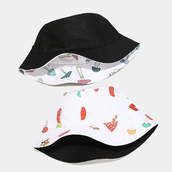 Ciuperci nou față-verso pescar capac de moda pentru bărbați și femei în aer liber, bazin Capac de protecție solară pălărie Pălărie de Ciuperci de Vară Pălărie de sex Masculin Imagine 2