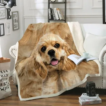 CLOOCL Animale Pături Grafic 3D Animale Câini Boston Terrier Zâmbet Dublu Strat, Pătură Animale de companie de Pluș Quilt Biroul de Somn Pătură Masina Imagine 2