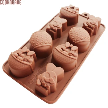 COOKNBAKE DIY Mucegai Silicon Pentru Ciocolata, inghetata, Jeleu, Budinca, Iepurașul de Paște Ouă de Proiectare 8 Găuri SICM-008-2 Imagine 2