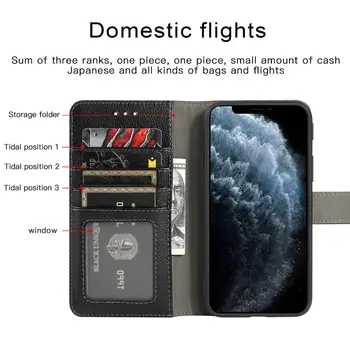 De lux Piele naturala Multi-Slot pentru Card Flip Wallet Cazuri Pentru iPhone 11 Pro Max XS XR X 7 8 Plus SE 2020 Acoperi Caz Imagine 2