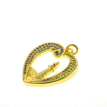 De moda de aur Sper far pandantiv colier pentru femei 18k aur placate cu cupru lanț colier pentru fete bijuterii cadou Imagine 2