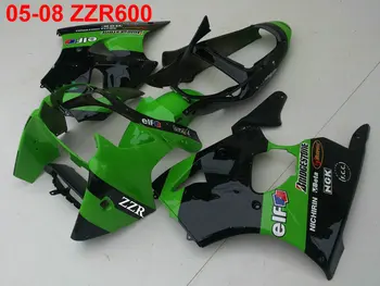 De turnare prin injecție gratuit 7 cadouri carenaj kit pentru Kawasaki Ninja ZZR600 05-08 negru verde carenajele ZZR600 2005-2008 OT31 Imagine 2