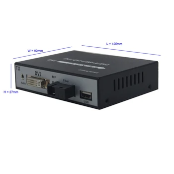 DVI Fibra Optica, Media Convertoare cu USB KVM SC Singură Fibră Singlemode SC 20km Imagine 2