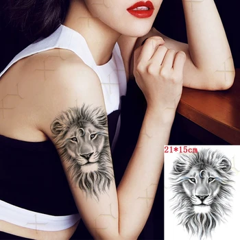 Impermeabil Tatuaj Temporar Autocolant Luna Lion King Flash Tattos Aripă De Înger, Floare, Pasăre Body Art Brațul False, Tatuaj Femei Bărbați Imagine 2