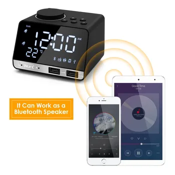 K11 Difuzor Bluetooth Radio FM, Ceas cu Alarmă Cu USB LED Ceas Digital Portabil de boxe Home Ceas Digital de Control Telefon vorbitor Imagine 2