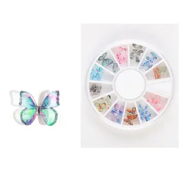 Kapmore Fluture Colorat de Unghii Farmec Moda Acril 3D Decorare Unghii Fluture pe Unghii Decor pentru Femei Accesorii Fete Imagine 2