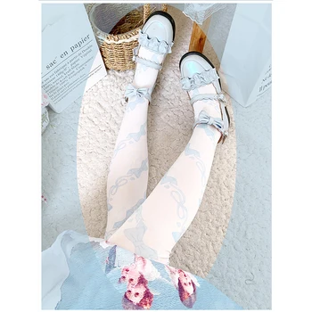 Lolita sosete femei vara și toamna șosete catifea print șosete până la genunchi Lolita Japoneze ciorapi Imagine 2